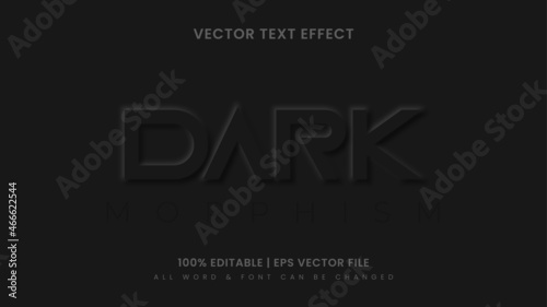 Dark Neo Morphism 3d Text Style Effect. Editable illustrator text style.