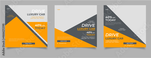 Car rental instagram social media post banner template