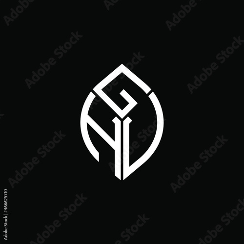 GHU letter logo creative design. GHU unique design
 photo