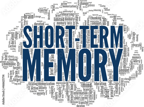Short-term memory vector illustration word cloud isolated on white background. photo