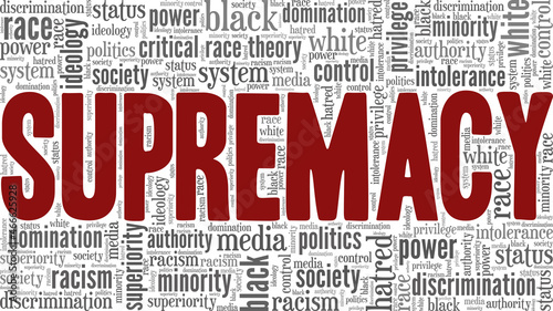 White supremacy vector illustration word cloud isolated on white background.