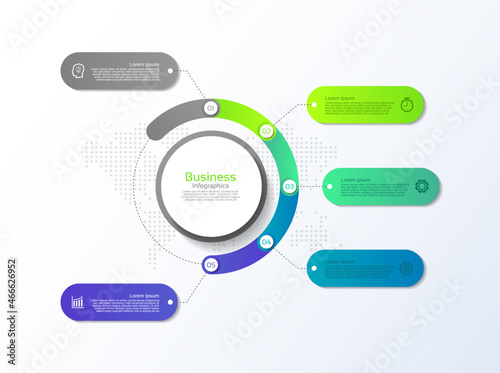 Presentation business abstract background infographic template with 5 step
