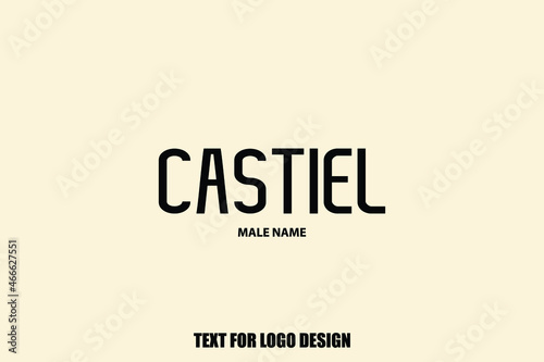 Foto Bold Typography Text Sign of Baby Boy Name  Castiel