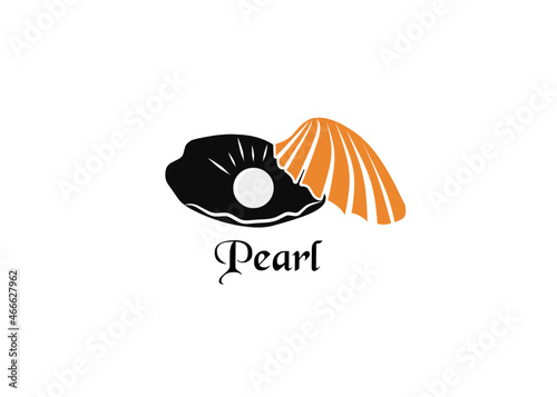 Beauty Luxury Elegant Pearl Jewelry Seashell Oyster Scallop Shell Oyster Cockle Clam Mussel logo design