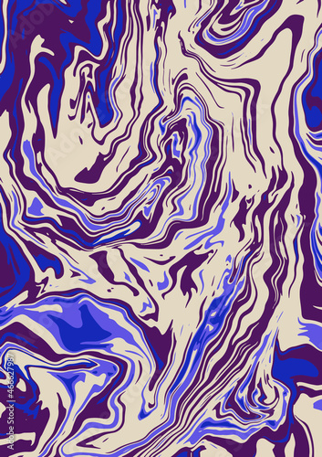 Fluid art texture. Abstract background with swirling paint effect. Liquid acrylic picture that flows and splashes. Mixed paints for interior poster. blue and gray overflowing colors