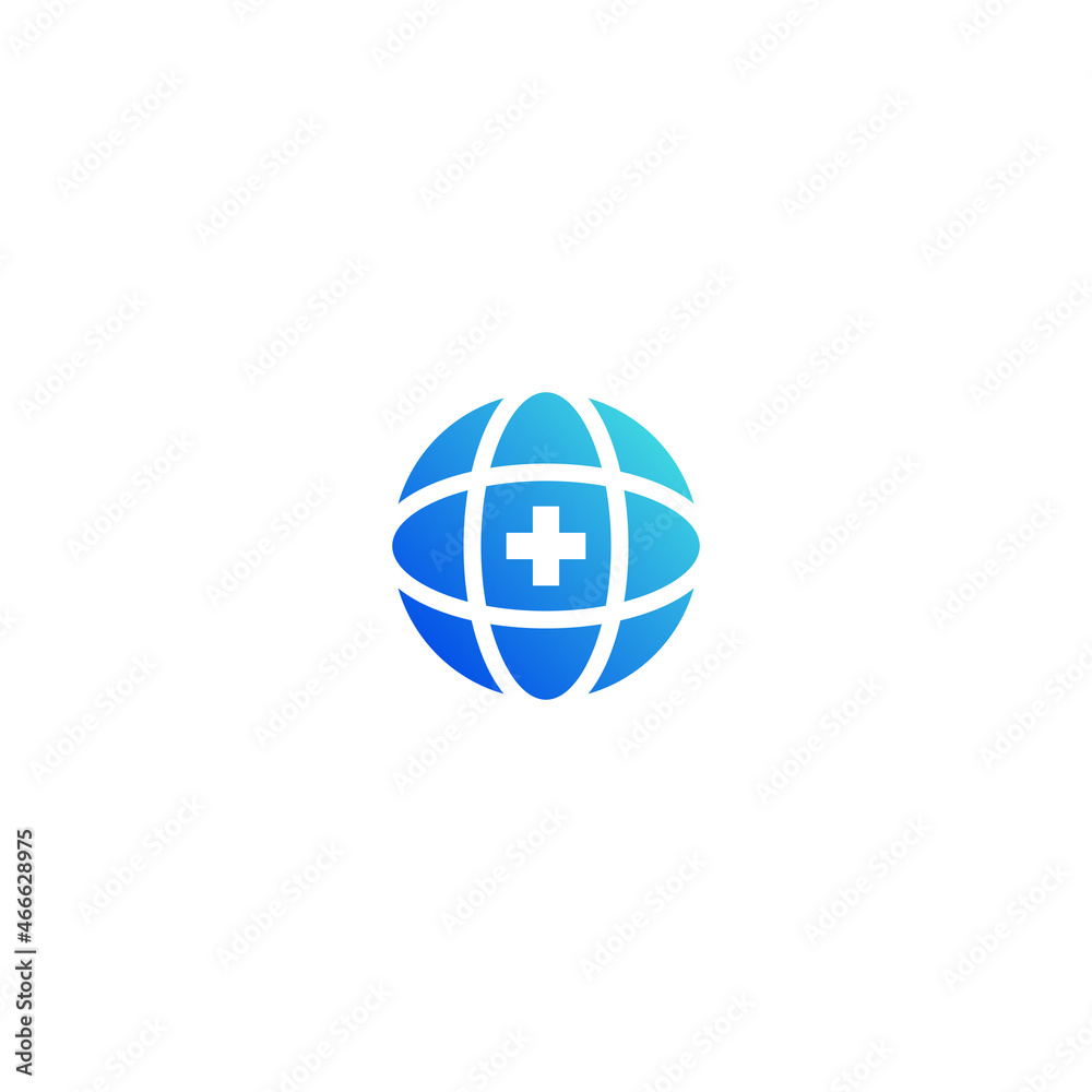 Illustration vector graphic template of globe health logo Illustration vector graphic template of globe health logo