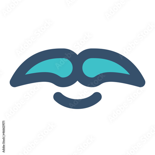 moustache care for beauty icon using filled line style