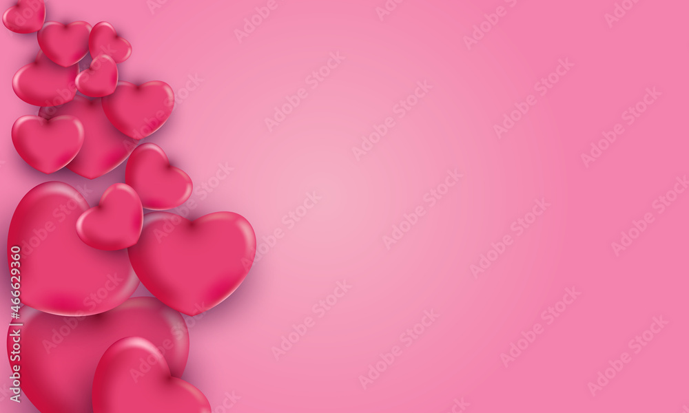 3d love postcard design for valentine with pink background