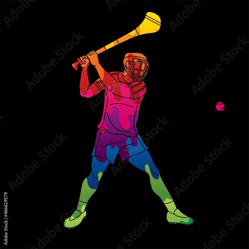 Irish Hurley Sport Cartoon Graphic Vector