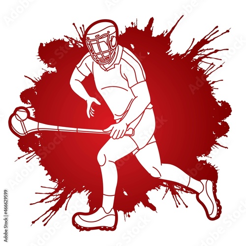 Irish Hurley Sport Cartoon Graphic Vector