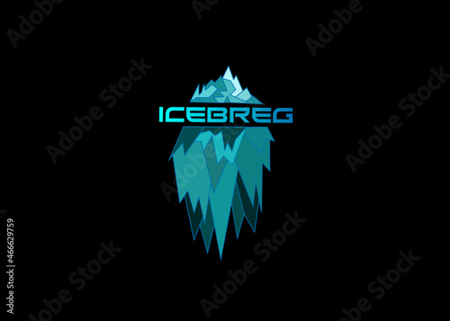 Floating Ice Mountain or Iceberg logo design with simple style