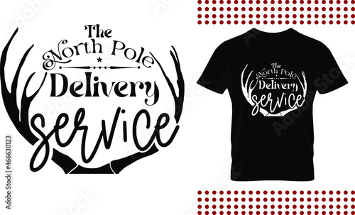 Farmhouse Christmas design. north pole delivery service vector printable.