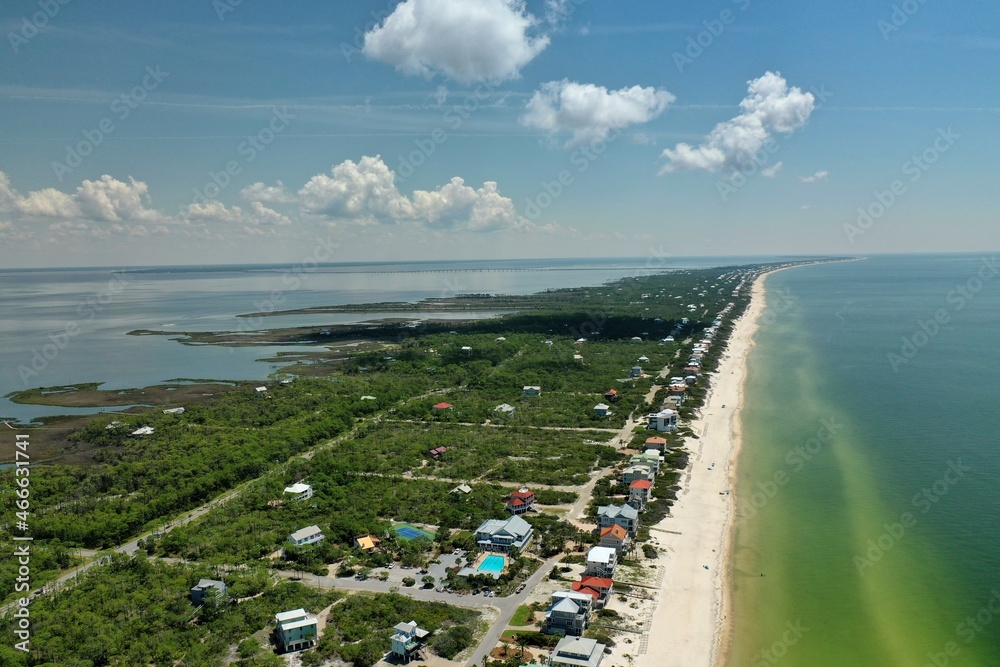 St. Island, Florida Aerial Views of the Beaches in 4K Stock