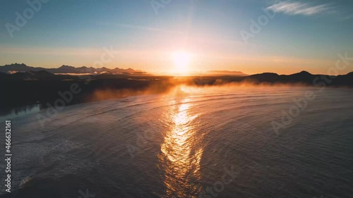 Wallpaper Mural Sunrise Drone Footage (4) Over The Ocean Tofino BC, Canada Torontodigital.ca