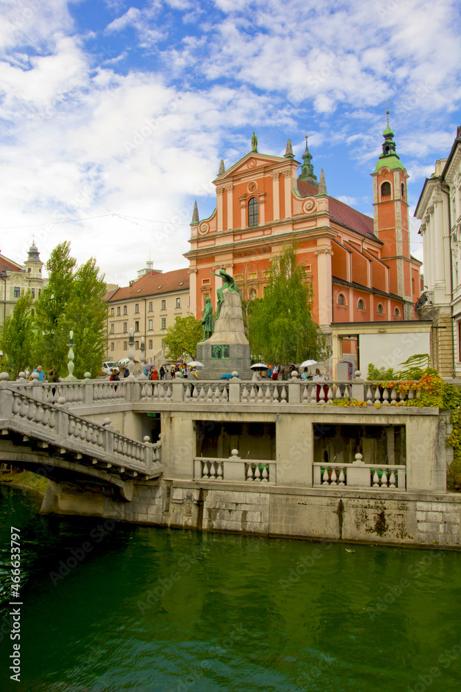 beautiful view of Ljubljana city in Slovenia