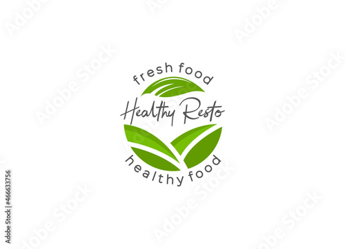 Fresh and healthy food logo. Nature logo designs template. 