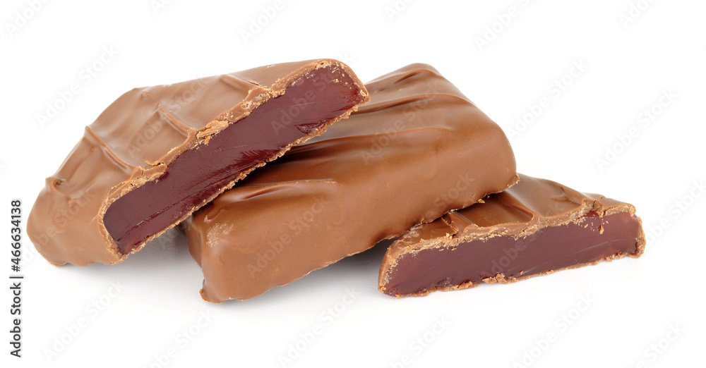 Chocolate covered Turkish delight with rosewater flavour jelly centre confectionery Chocolate covered Turkish delight with rosewater flavour jelly centre confectionery