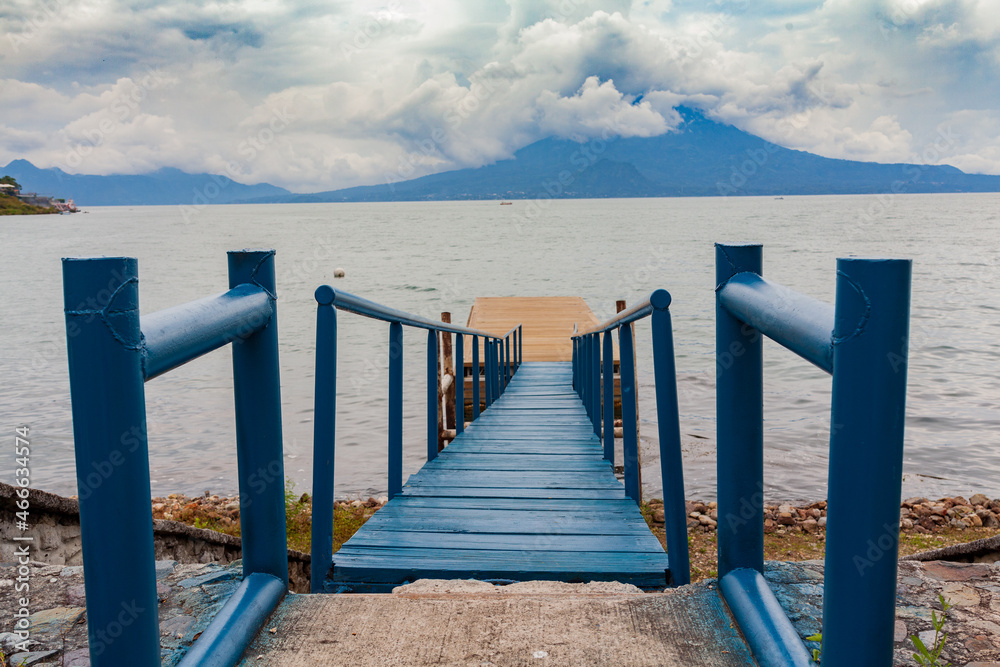 wooden pier in the lake atitlan