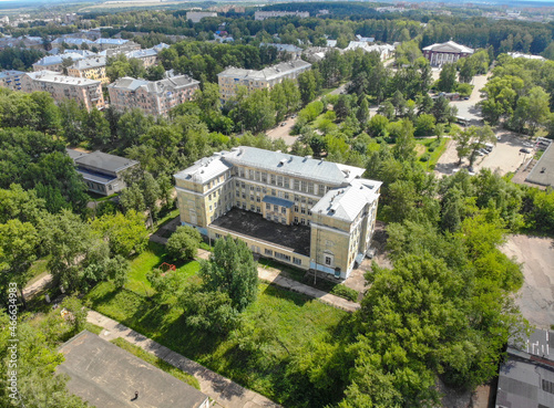 Aerial view of the school (Kirovo-Chepetsk, Kirov region, Russia) photo