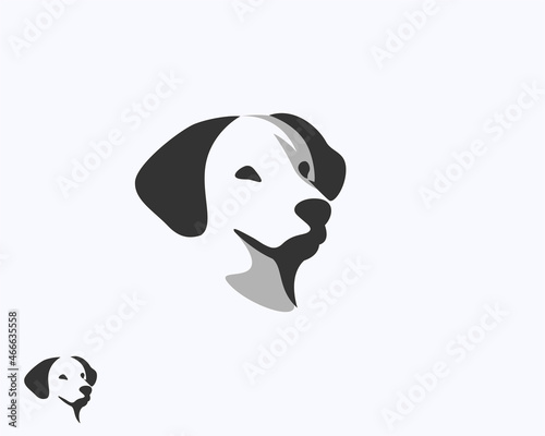 simple abstract elegant head dog front view logo template illustration