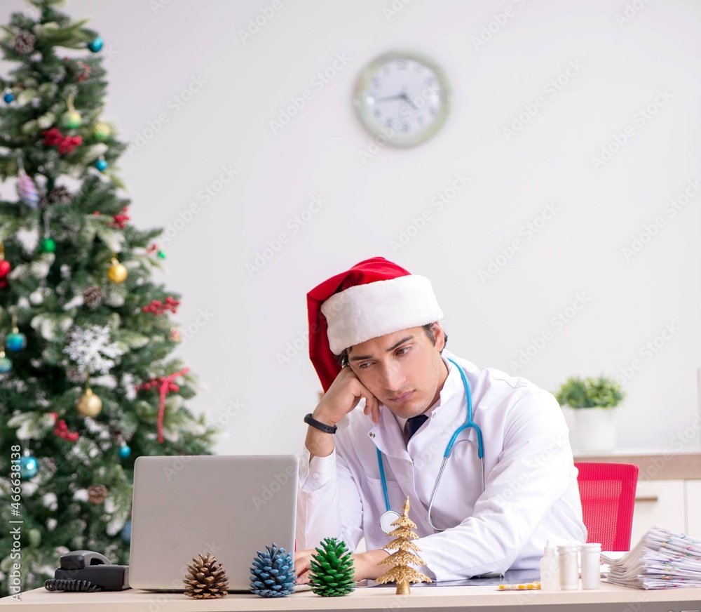 Doctor on the shift on christmas eve Doctor on the shift on christmas eve