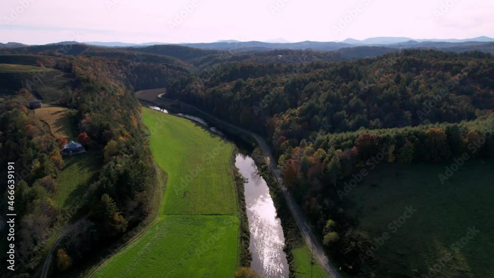 aerial high above the new river in ashe county nc, north carolina near west jefferson and jefferson nc, north carolina aerial high above the new river in ashe county nc, north carolina near west jefferson and jefferson nc, north carolina