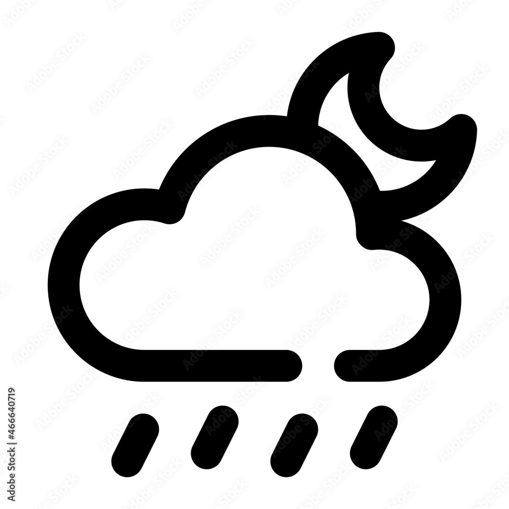 rain night for weather icon lineal rain night for weather icon lineal