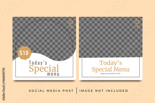 Simple Elagan Social Media Post and Banner for Restaurant and Food Promo