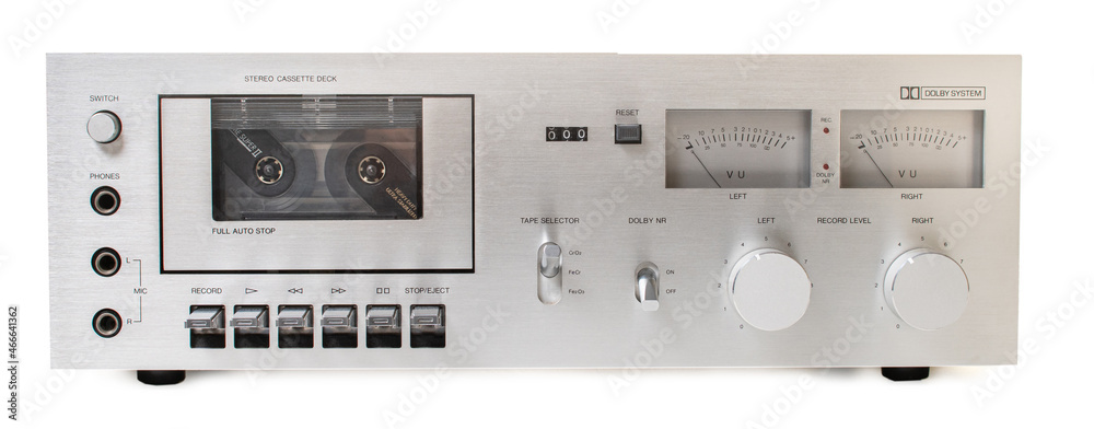 Obraz premium audio tape recorder closeup