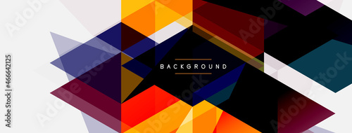 Color triangles composition, geometric abstract background. Techno or business concept, pattern for wallpaper, banner, background, landing page