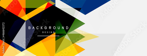 Color triangles composition, geometric abstract background. Techno or business concept, pattern for wallpaper, banner, background, landing page