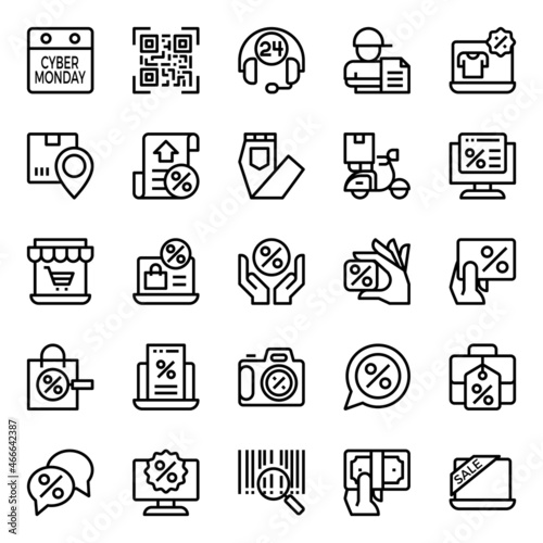 Outline icons for black friday.
