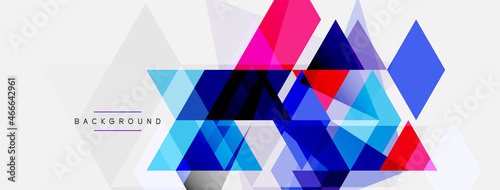 Color triangles composition, geometric abstract background. Techno or business concept, pattern for wallpaper, banner, background, landing page
