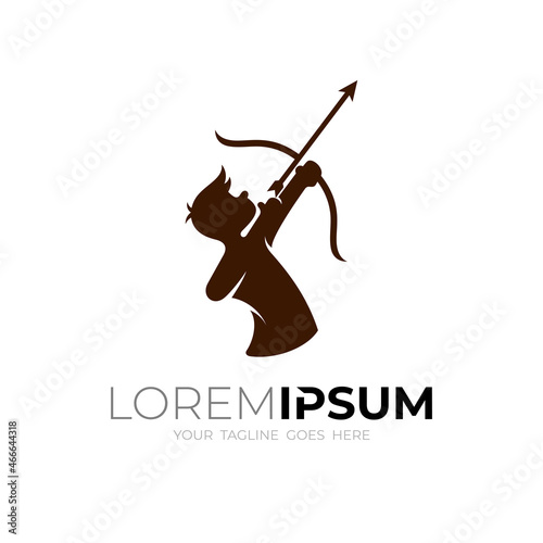 Archery people logo with simple design vector