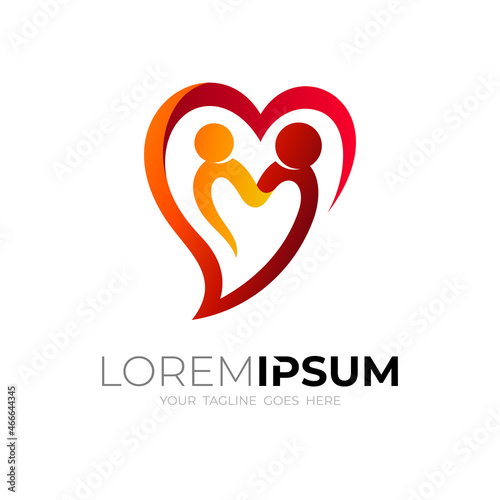 love care logo and family icon template, simple logos