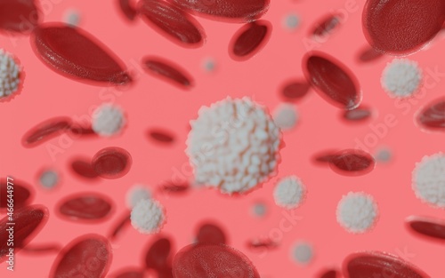 3d rendered medically accurate illustration of 
too many white blood cells due to leukemia