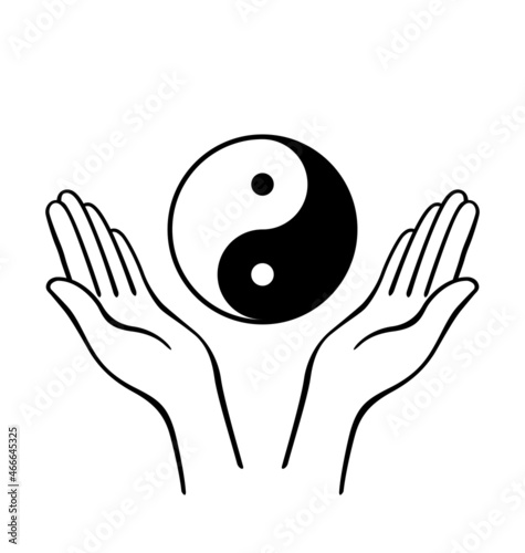 yin yang symbol with open hands