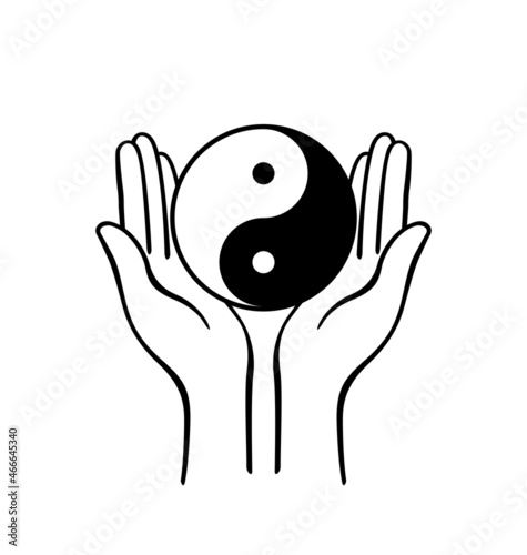 yin yang symbol with open hands
