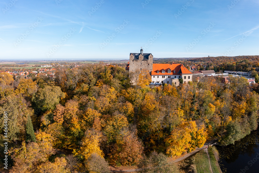 Herbst Ballenstedt Harz Luftbild Schloss Ballenstedt