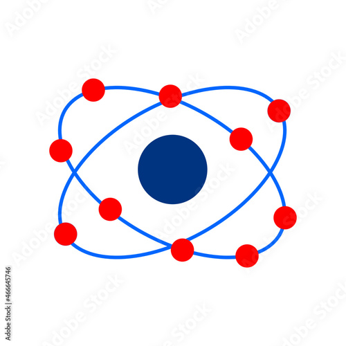 Atom icon. Atom with revolving electrons concept.