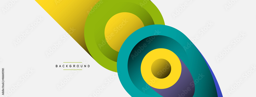 Abstract background. Minimal geometric circles and round style shapes with deep shadow effects. Trendy technology business template for wallpaper banner or background Abstract background. Minimal geometric circles and round style shapes with deep shadow effects. Trendy technology business template for wallpaper banner or background