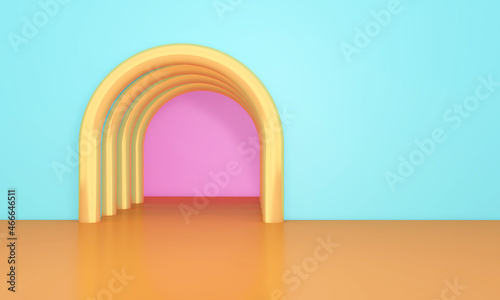 Empty room with Wall Background. 3D illustration, 3D rendering 