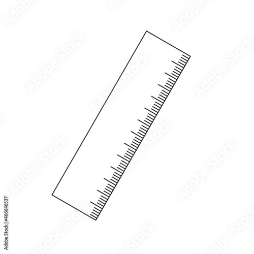 Ruler or scale line art. Ruler for taking measurements. 