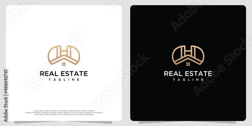 Real estate home building logo design template.