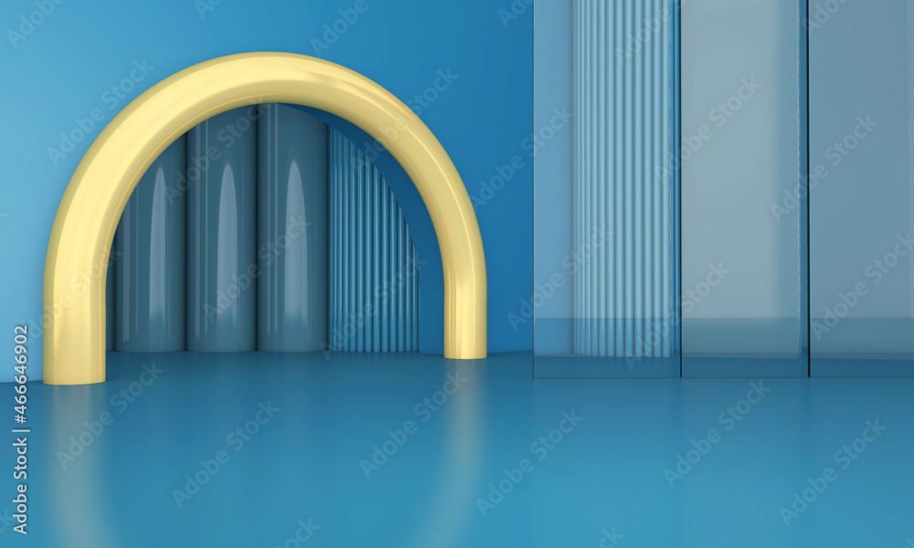 Obraz premium Empty room with Wall Background. 3D illustration, 3D rendering