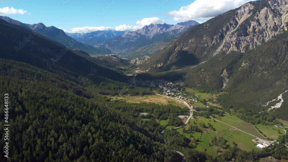 Aerial view of val di Susa Italy and France border mountain valley Aerial view of val di Susa Italy and France border mountain valley