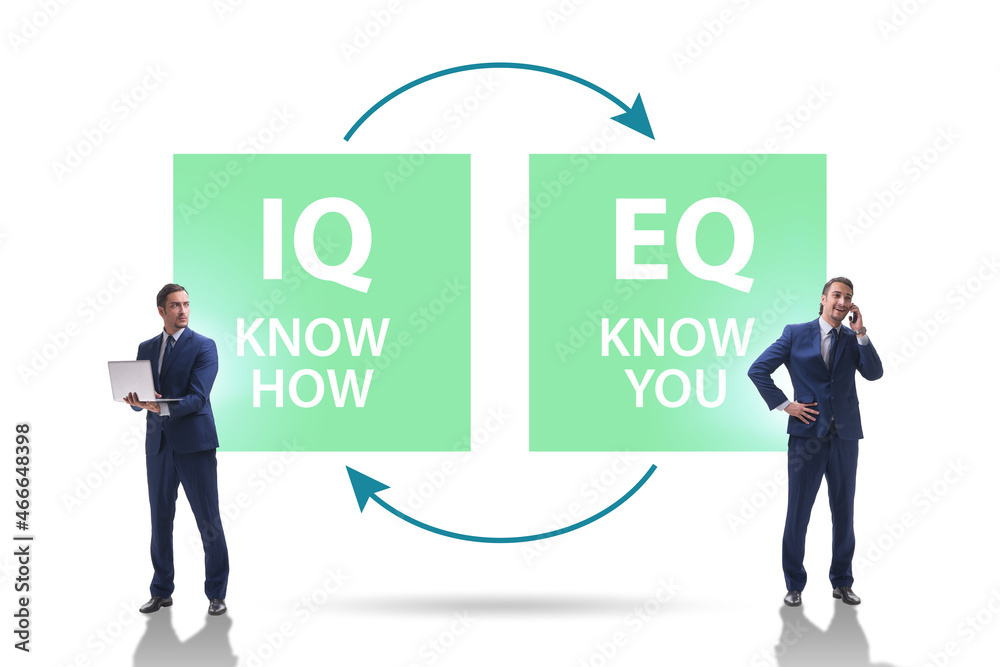 EQ and IQ skill concepts with businessman EQ and IQ skill concepts with businessman