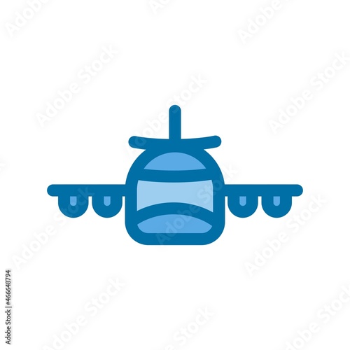 Airplane Filled Blue Vector Icon Design