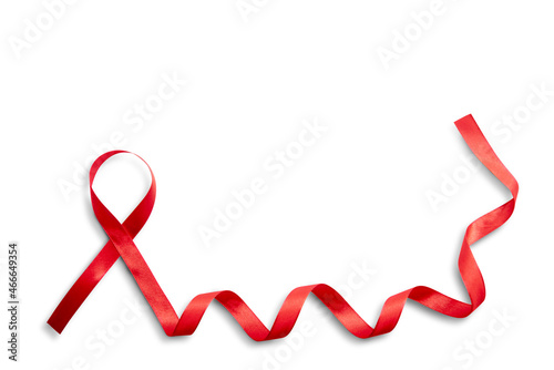 Red ribbon with white background