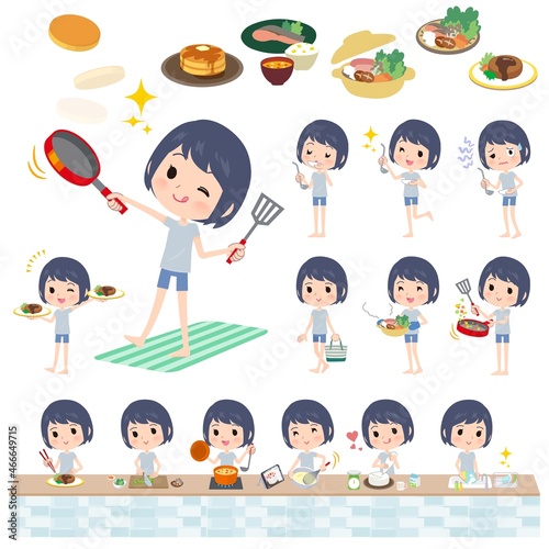 料理に関する無課金アバター女性のセット